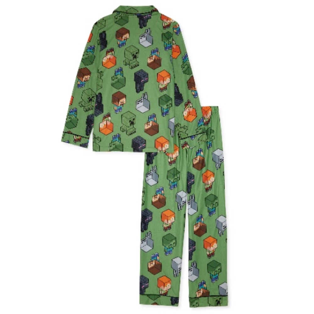 NWT Minecraft Boys Pajama Coat 2-Piece Set - Picture 2 of 3